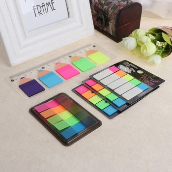 

Fluorescent Clear Sticker Memo Flags Bookmark Index Pad Tab Sticky Notes