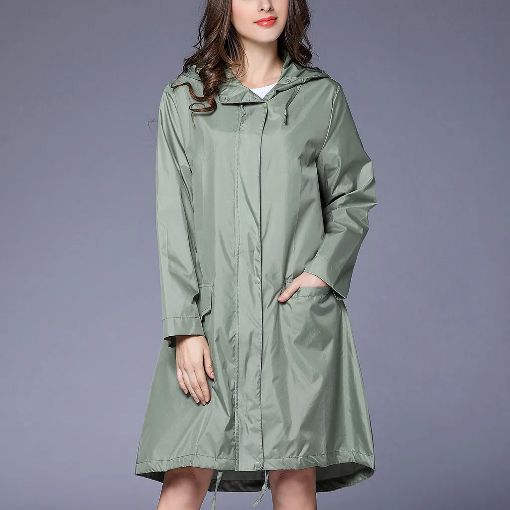 Women's Rain Jacket Outdoor Waterproof Windproof Poncho Outwear Impermeable Capa De Chuva Winter Hoodies Long Raincoat Rain Coat
