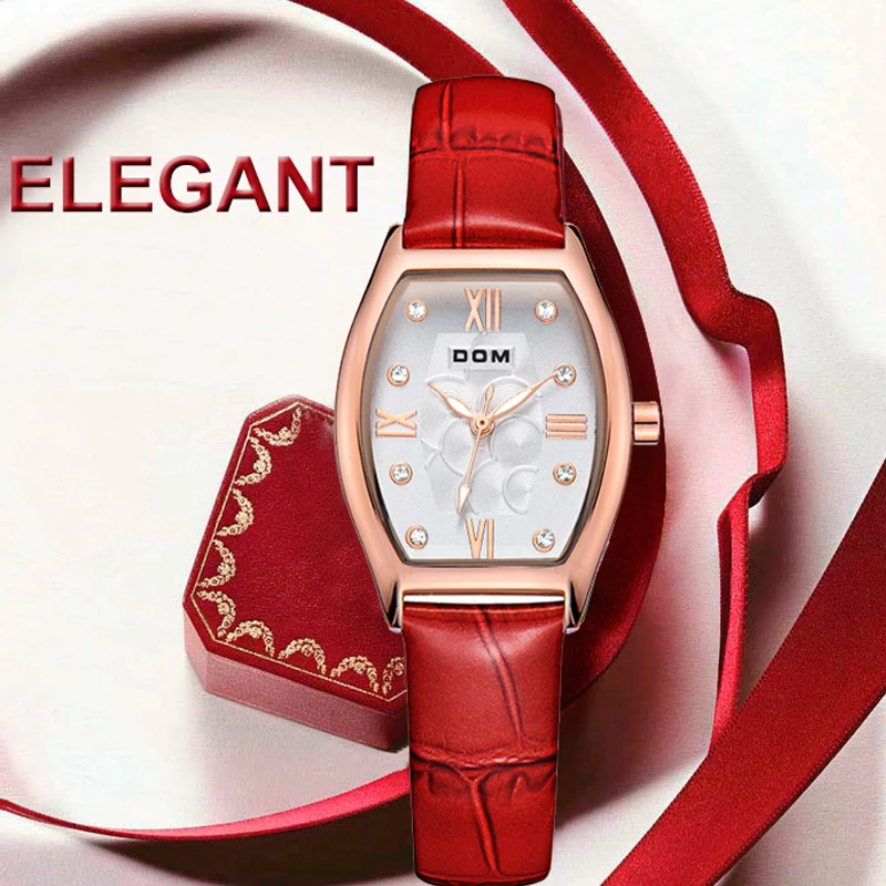 

DOM Women watch luxury brand waterproof style quartz watches leather Dress Ladies gold reloj Female Girls Trending G-1022