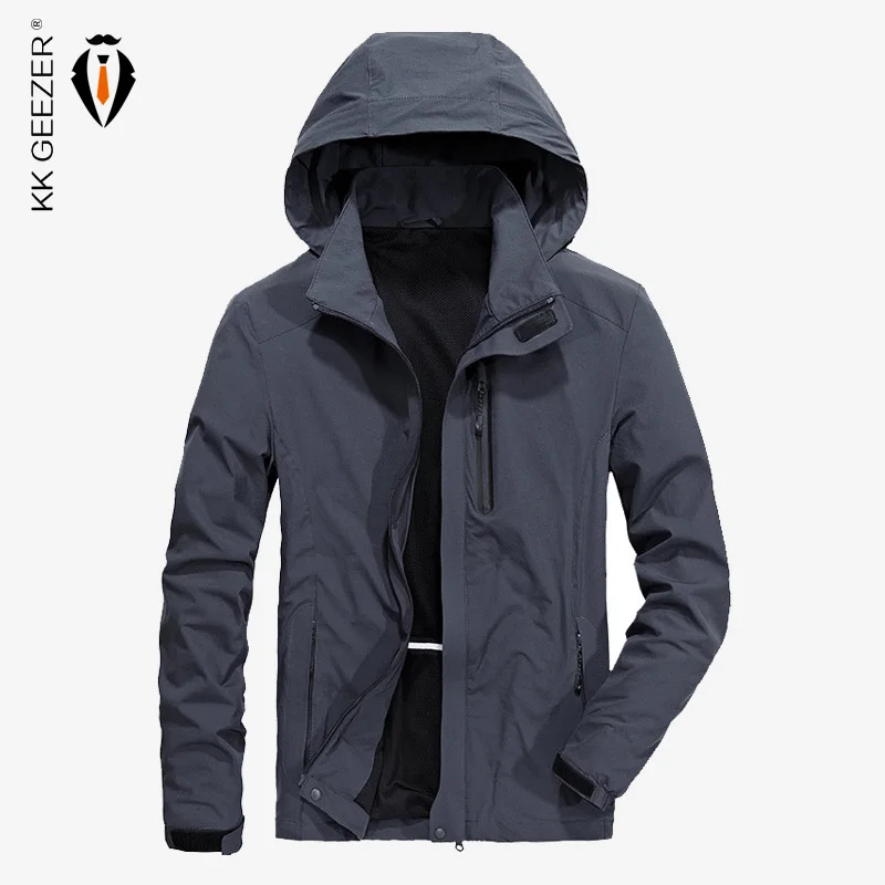 

Men Jacket Military Waterproof Windproof Jacket High Quality Spring Autumn Zipper Loose Coat Overcoat Men Jacket Thin Coat
