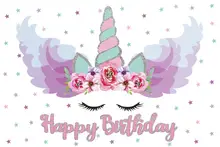 Laeacco Unicorn Birthday Party Flower Watercolor Star Child Portrait Photo Backdrops Photography Backgrounds Photo Studio Laeacco Unicorn Birthday Party Flower Watercolor Star Child Portrait Photo Backdrops Photography Backgrounds Photo Studio
