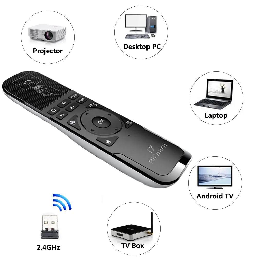 Оригинальный Rii Mini i7 2 4G беспроводной пульт дистанционного управления Fly Air Mouse