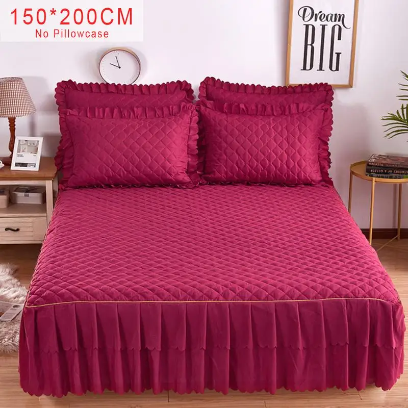 150*200 см Твердые хлопковая одно-, двуспальная кровать юбка матраса Petticoat Твин Полный queen постельное покрывало Покрывало постельное бельё - Цвет: 04