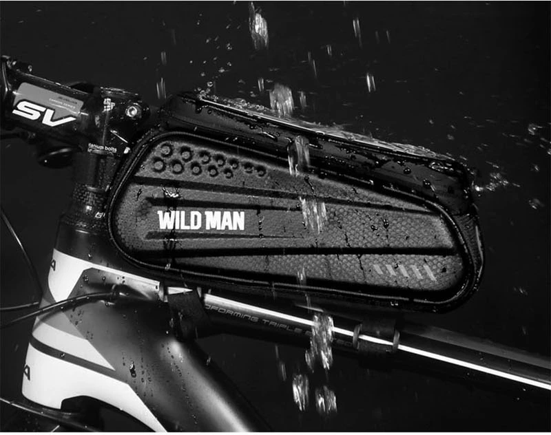 WILD MAN 6,2 дюймов водонепроницаемая велосипедная Передняя труба сумка для велосипеда сенсорный экран чехол для телефона сумка для велосипеда верхняя труба сумка Аксессуары для велоспорта