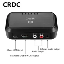 CRDC Bluetooth приемник NFC/USB диск музыка чтение стерео беспроводной адаптер 3,5 мм AUX/RCA Автомобильный Динамик Bluetooth аудио приемник