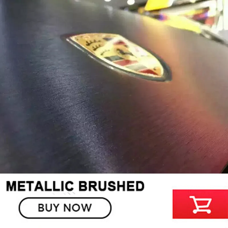 

1.52x30m/roll Car styling Black Metallic brushed aluminum vinyl car wrap film with air release