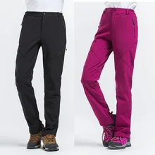 Зимние для женщин походные кальсоны Открытый Softshell мотобрюки непромокаемые ветрозащитный термальность для кемпинга лыж