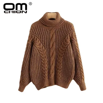 

OMCHION Sueter Mujer 2018 Casual Twist Solid Turtleneck Mohair Sweater Thicken Women Pullovers Korean Warm WinterJumper LMM71
