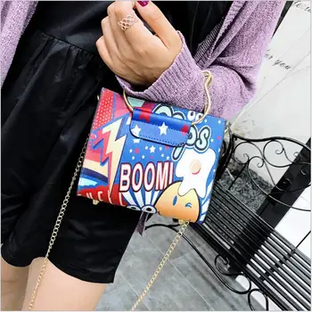 

Fashion Women Crossbody Bags For 2018 Summer Steel Handmade Cat Shape Bag Floral PU Leather Single Shoulder Chain Strap Handbags