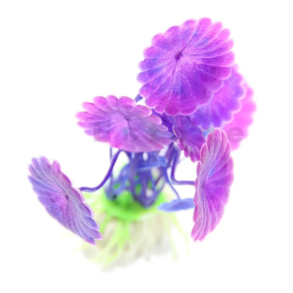 3 шт./лот Декор для аквариума фиолетовый Пластик растения травы пейзаж аквариума украшения
