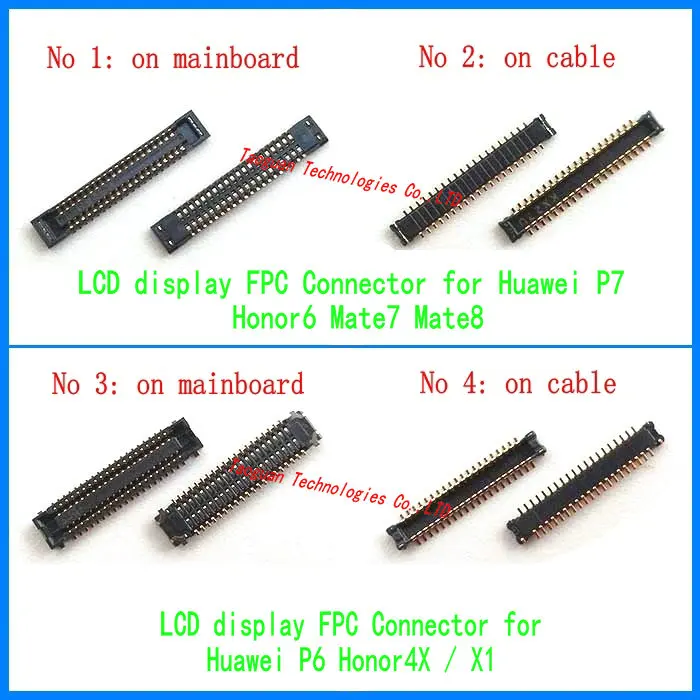 

XGE FPC LCD Display Connector Port Plug on Mainboard/flex cable for Huawei Ascend P6 P7 / Honor 6 4X X1 / Mate 7 mate 8