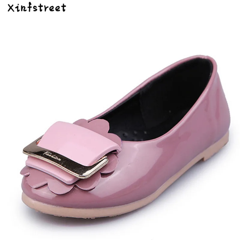 Xinfstreet Fashion Girls Shoes Princess Slip on Leather Children Kids ...