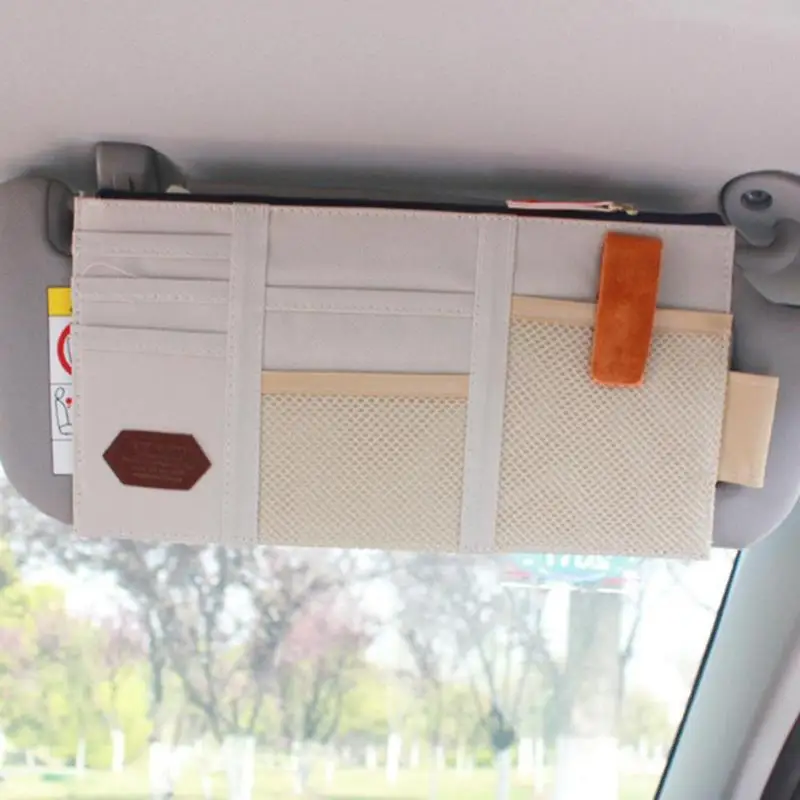 Многофункциональный автомобильный солнцезащитный козырек сумка для хранения очки билетный телефон Органайзер