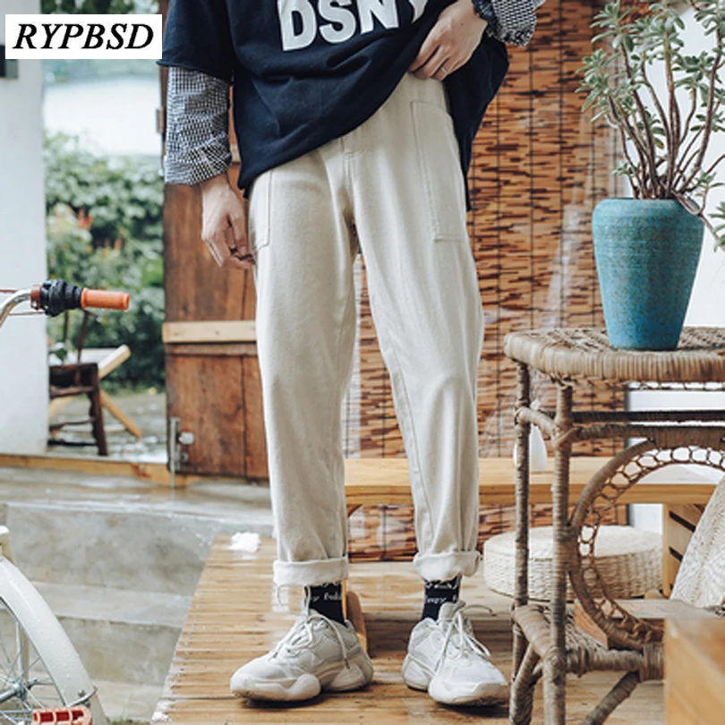 Korean Pants Men Fashion Autumn 2019 New Solid Color Casual Pants ...