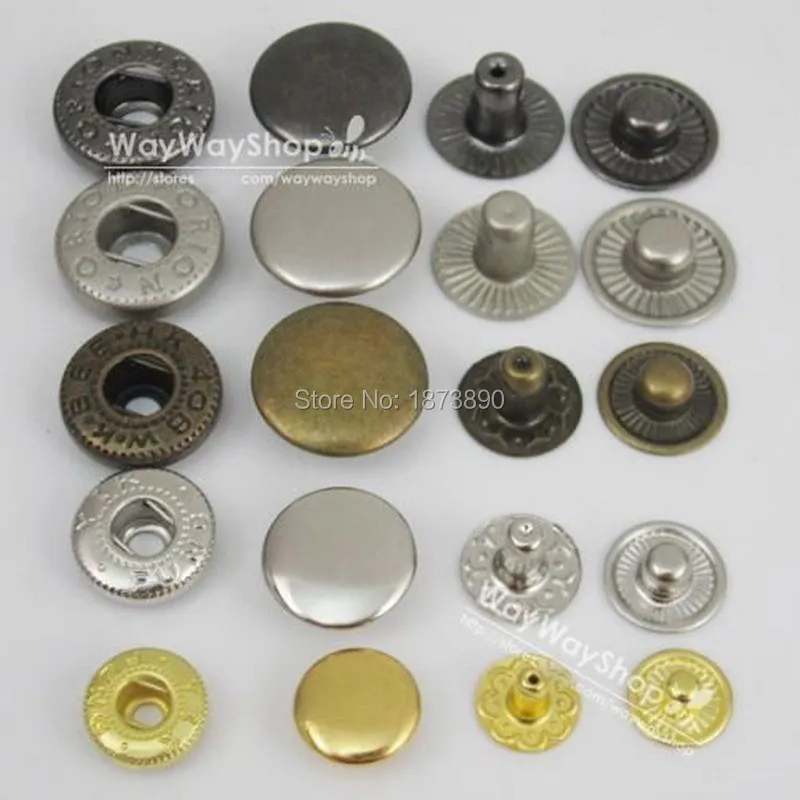 100 sets 12mm 1/2'' Rapid Rivet Button Snaps Fasteners For Leather