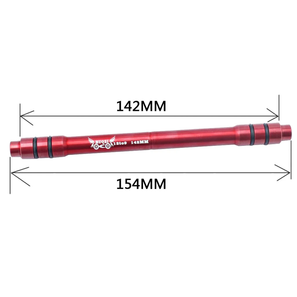 Mountain Bike Bicycle 12mm to 9mm Thru Axle Hub Quick Release Adapter Converter Aluminum Alloy Bicycle Parts 142mm Black/Red