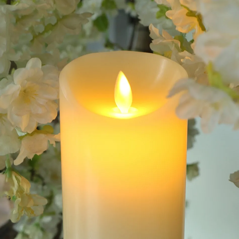 Беспламенный светодиодный электронный Свадебная свеча, изготовленная из настоящего воска с танцующим пламенем, с питанием от аккумуляторной батареи aaa, Свадебные украшения/вечерние свет