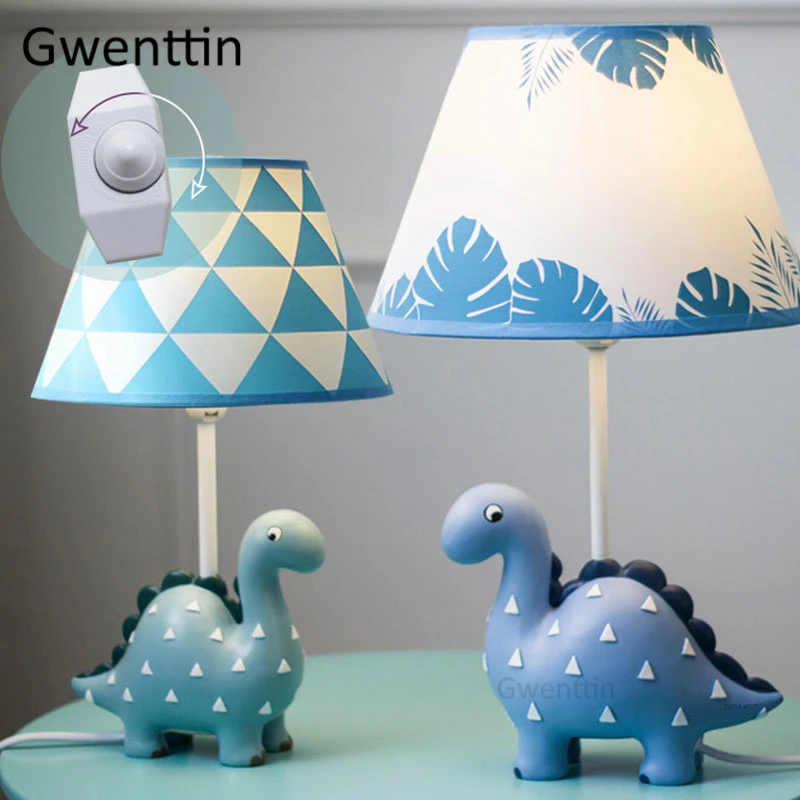 Настольная лампа с динозавром из мультфильма для детской комнаты, прикроватная настольная лампа для мальчиков и детей, светодиодный светильник-подставка, светильник для дома