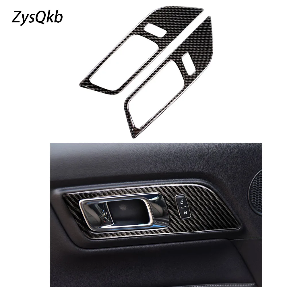 For Ford Mustang Carbon Fiber Interior Door Handles Door Bowl
