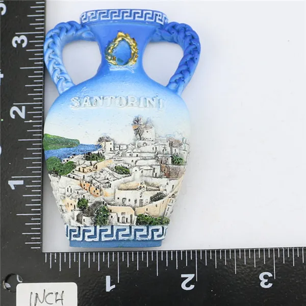 Greece Santorini Island Flower Vase Tourist Souvenir Fridge Magnets - 12