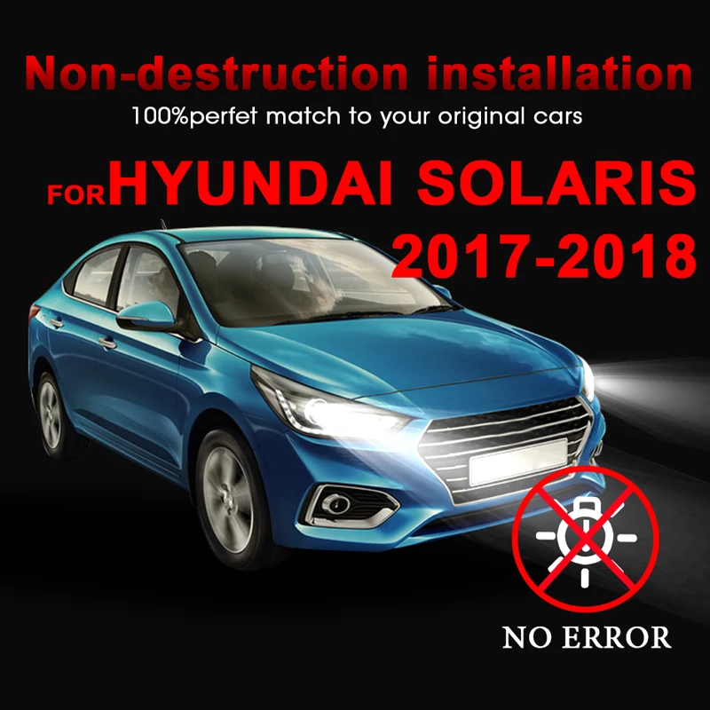 Для hyundai Solaris 2017-2018 Пара Мини Размер 72 W 8000LM COB светодиодный фары лампы Комплект 6500 K