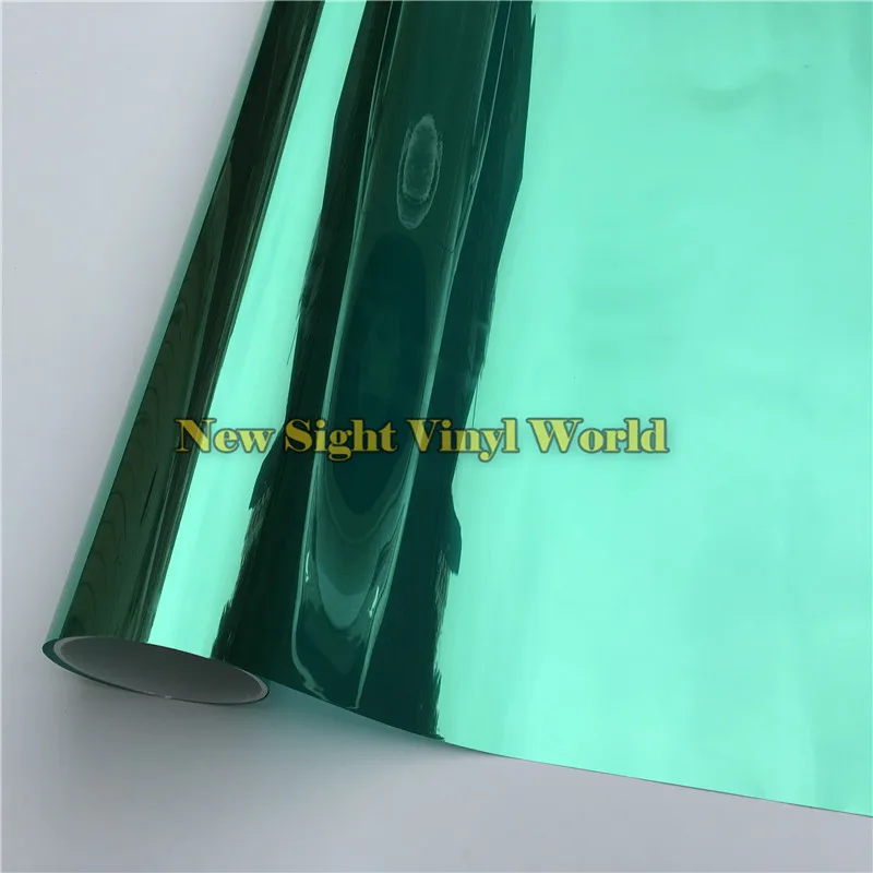 Green Silver Mirror Window Foil Tinting Film For Buliding Home Office