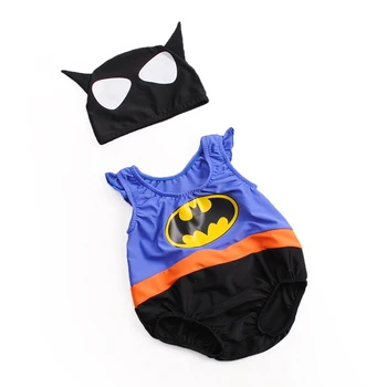 

2pcs Baby Boy Swimsuit Baby Infant Swimwear Superman Beach Clothes Children Swimming Clothes Cartoon Beach Suit To 3M-24M