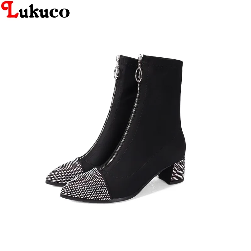 

2018 Russian Fashion Zipper Boots Handmade Boot Stretch Fabric Quality Shoes Size 37 38 39 40 41 42 43 Free Shipping Women Botas