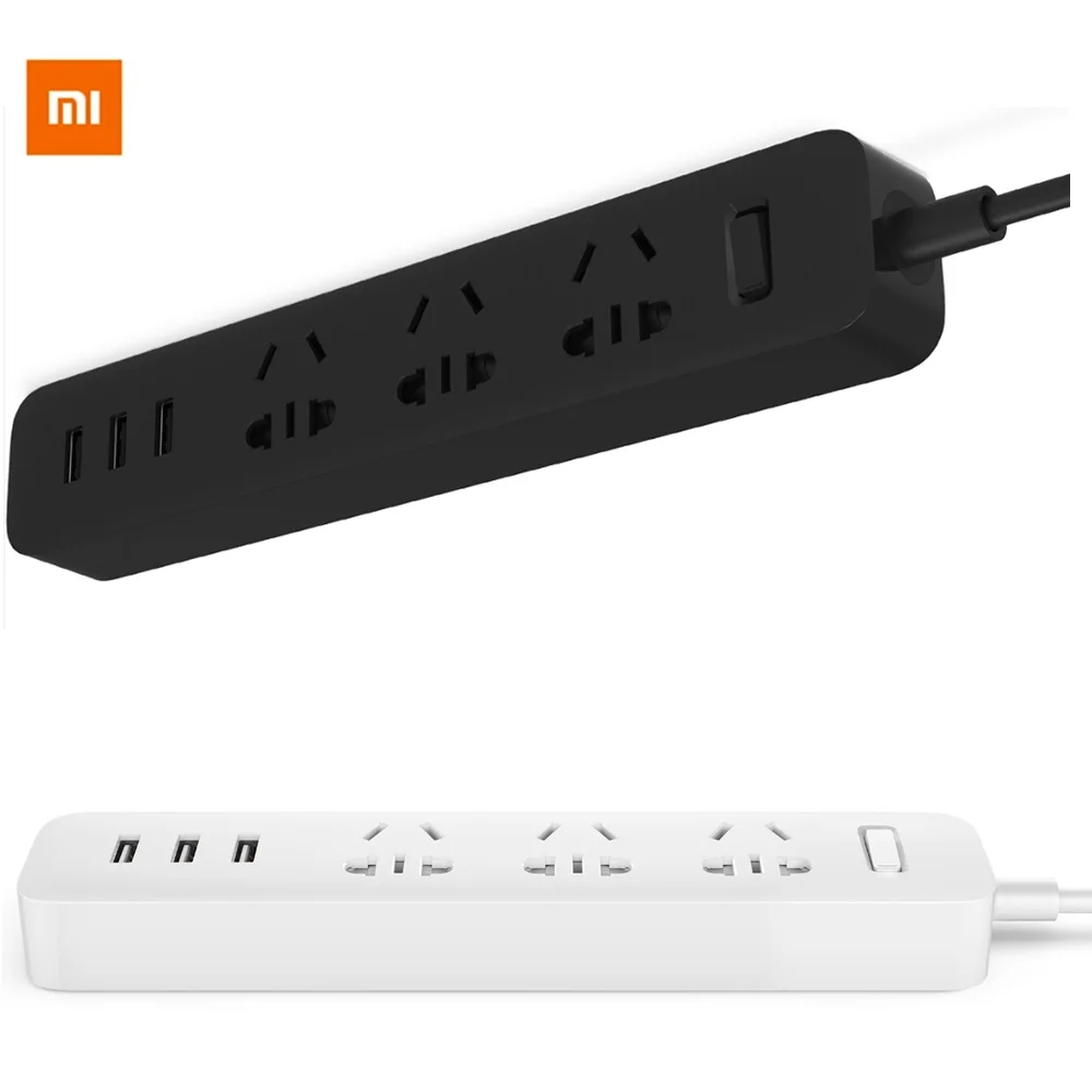 Оригинальный Xiaomi Мощность Полосы быстрой Зарядки 3 Розетки USB Расширение Розетку с Гнездом Стандарт Материал Ми Адаптер Питания