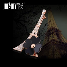 UBEAUTY Crystal Rhinestone Women Brooches For Women Dress Scarf Brooch Pins Jewelry Accessories Gift Eiffel Tower Brooch