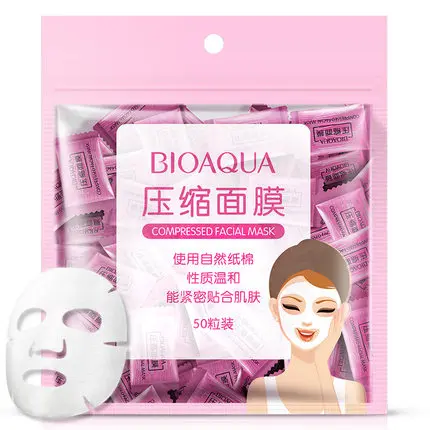 Компрессионная маска BIOAQUA 50 шт./лот нетканые материалы бумажная маска.