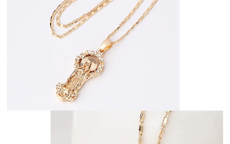 AYAYOO Jesus Virgin Mary Goddess Necklace & Pendant Women Christmas Gifts Wholesale Gold Color Catholic Christian Jewelry (4)