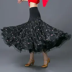 Принт большое крыло бальная юбка для вальса юбка в стиле фламенко Танцы юбки бальное для фламенко практика платье, Одежда для танцев