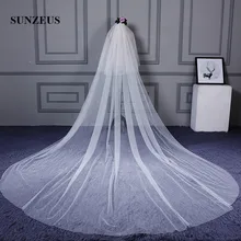 Чистый тюль, два слоя, свадебная фата, длинная для женщин, 3/5 метров, церковная фата невесты, velos de novia SBV22