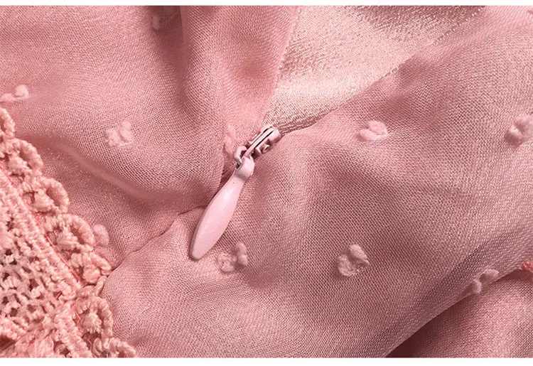 2018 Summer Dress Women Fashion Chiffon Ruffle Dresses Pink Lace Patchwork Vestidos Mujer Print Off Shoulder Dress Robe Femme (10)