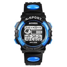 Водонепроницаемые мужские часы, модный цифровой светодиодный Кварцевый Будильник для мальчиков, спортивные военные часы, наручные часы reloj hombre, дешевые HONHX