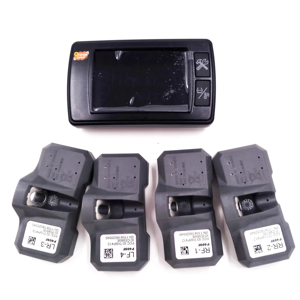 

Good Quality Orange Sensor TPMS 4 Internal Sensors Display Whole Sets P409F Car Tire Pressure Temperature Monitoring Systems