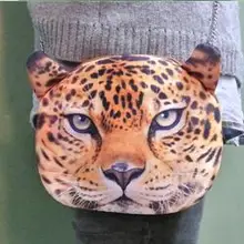 Дизайн, женские ретро Мультяшные 3D сумки на плечо с животным принтом, женские сумки в форме леопарда/льва/Тигра/кошки