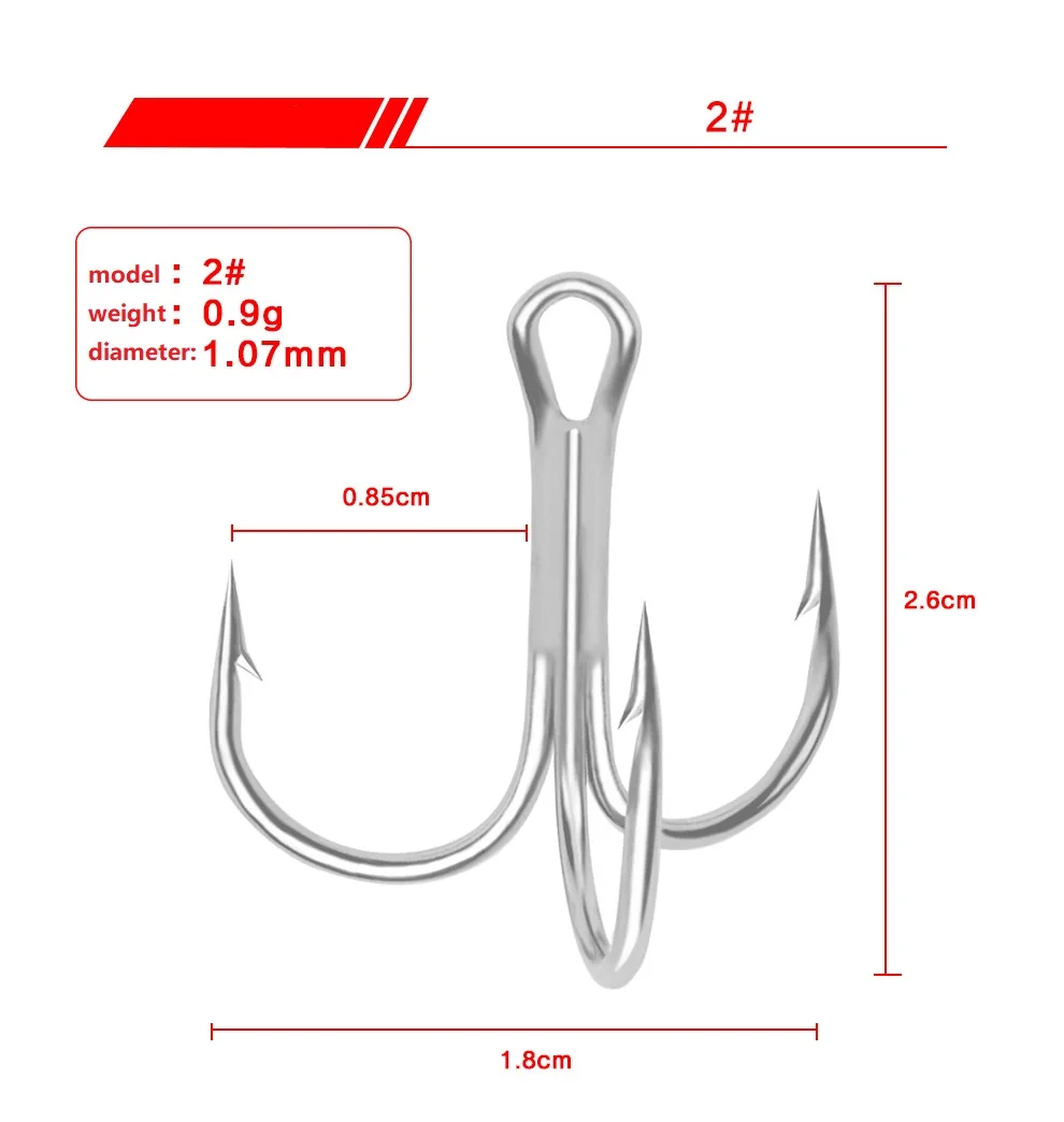 5 шт./лот колючий белый никель три якорных крючка девять спецификаций рыболовный крючок Высокоуглеродистая сталь тройные опрокинутые крючки - Цвет: B