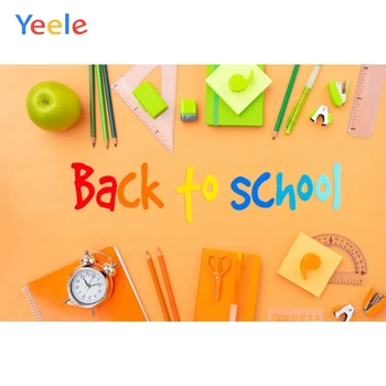 

Yeele Welcome Children Back To School Party Photography Backdrop Study Knowledge Orange Photographic Background For Photo Studio