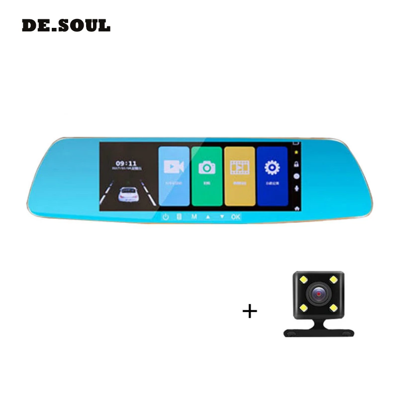 

PARASOLANT 4.0 Inches Driving Recorder DVR Night Vision Video Recorder Premium Dash Cam Universal Rearview Mirror Car Camera