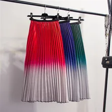 Весенние Новые комплект пуловер+ кожаная юбка атласные юбки женские блестящие глянцевые атласные длинные юбки леди А-силуэта атласные плиссированные юбки