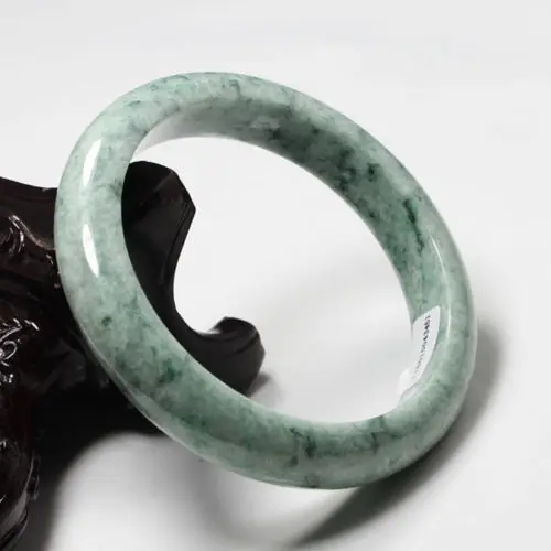 

01982 Certified Grade "A" Natural Green Jadeite Jade Gems Bangle Bracelet