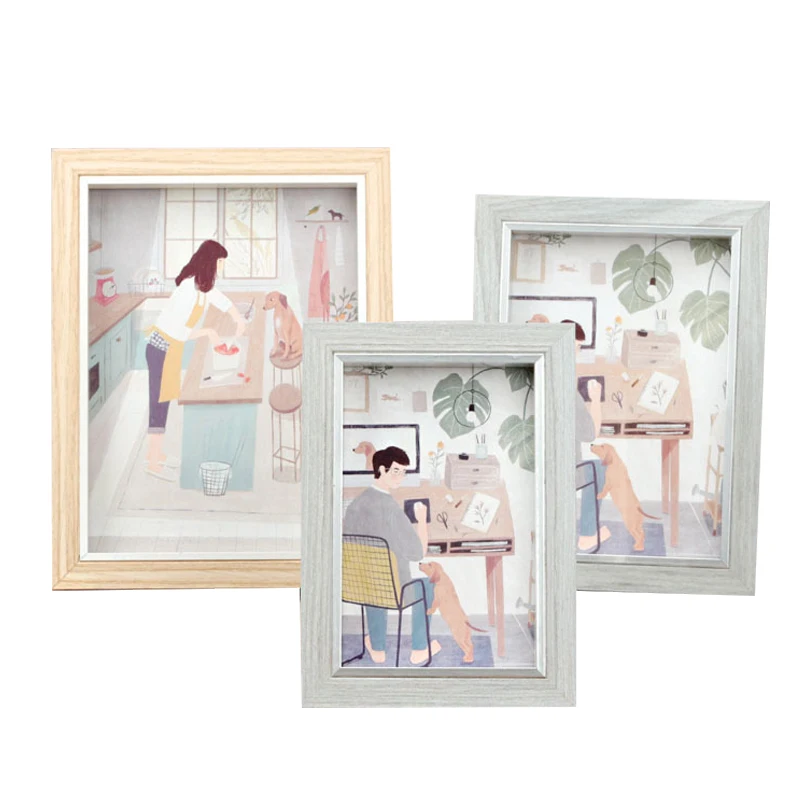 #*Cheap Simple Modern Happy Time 6 7 8inch Photo Frame Tabletop Photo Frame Decor Children #039;s Photo Studio Solid Wood Picture Frames Gift