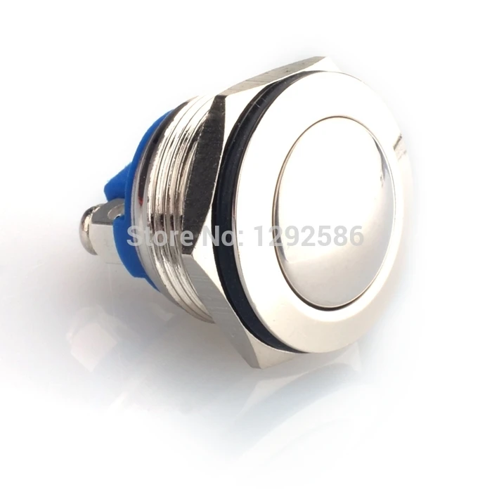 2pcs/lot For Goldiger - 19mm Flat Head Switch Screw Terminal Dome Button Momentary Metal Push Normally Open 1NO/3A 250VAC |