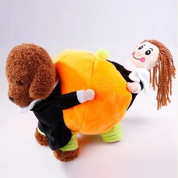 

Pet Cotton Cloth Interesting Warm Halloween Costume Set Carrying Pumpkin For Dogs For Puppy