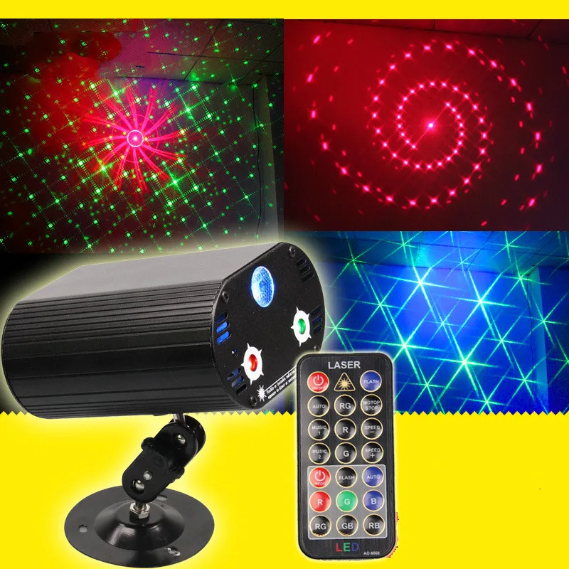 

mini intelligent remote control 3 hole 36 patterns stage laser light LED red blue green light KTV voice disco