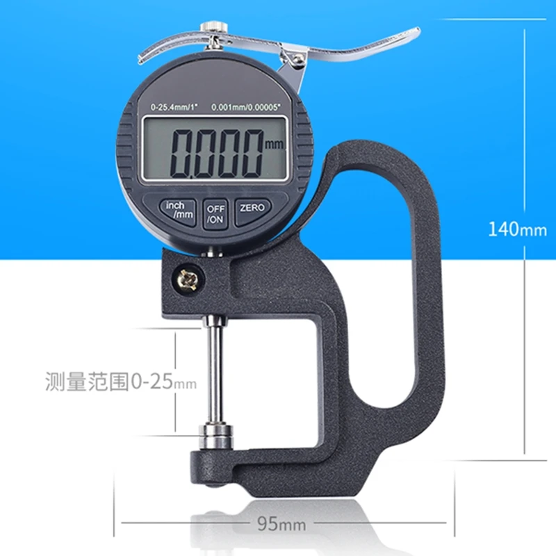 Thickness Gauge 0 001mm Digital Micrometer Metric Inch Range 0 25MM 0 5 Thickness Tester Width