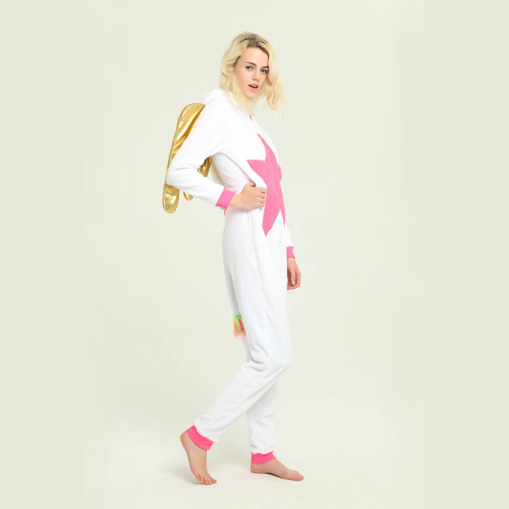 Новинка 2018 г. Модные топы красивый Единорог Onesie животных пижамы для взрослых и