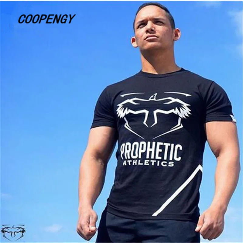 

COOPENGY2018 Fashion relaxation T shirt Men Cotton Bodybuilding Tee Shirt Slim Short Sleeve O-Neck Tops Brand T-shirt Men